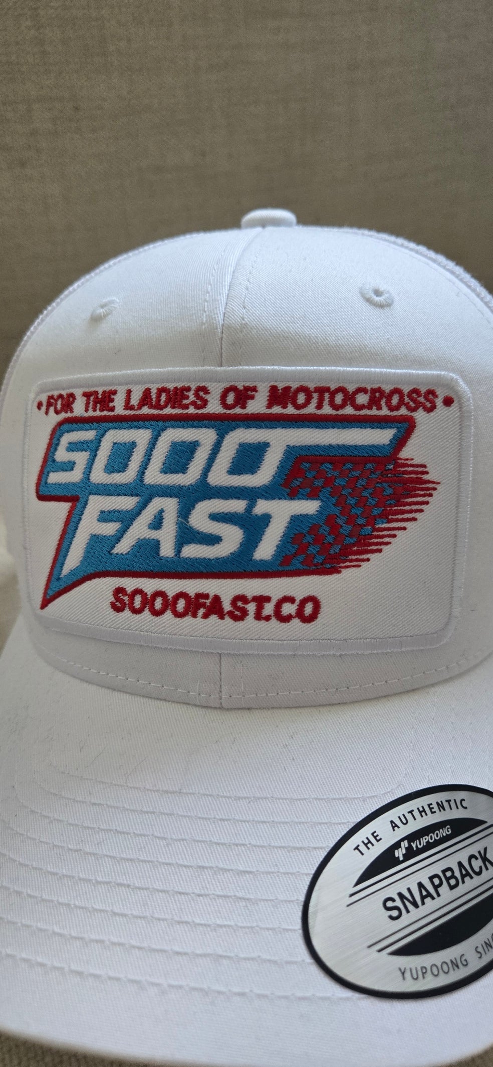 SOOO FAST WMX COLORS STRETCHED CHECKERS TRUCKER HAT