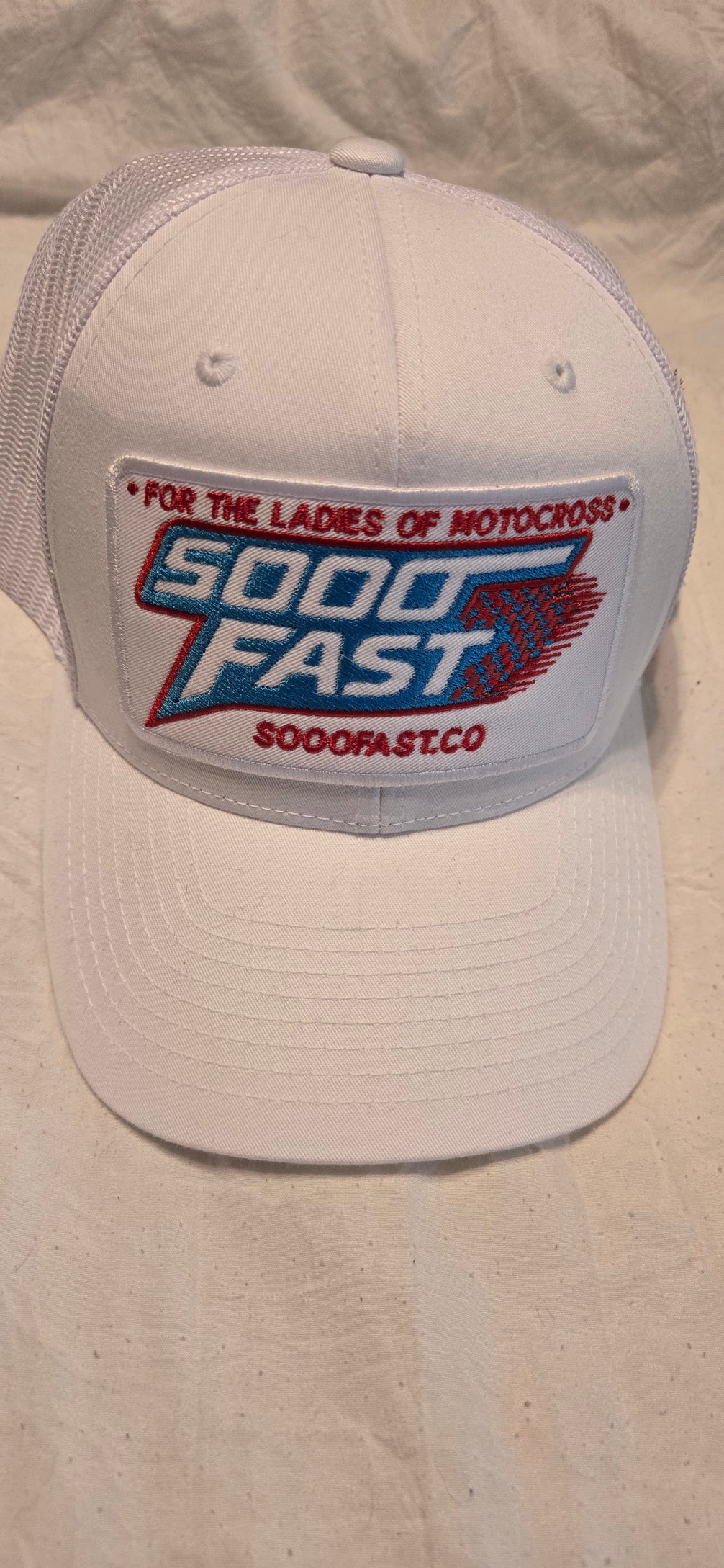 SOOO FAST WMX COLORS STRETCHED CHECKERS TRUCKER HAT