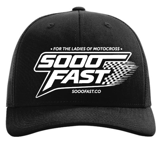 SOOO FAST WHITE STRETCHED CHECKERS TRUCKER HAT