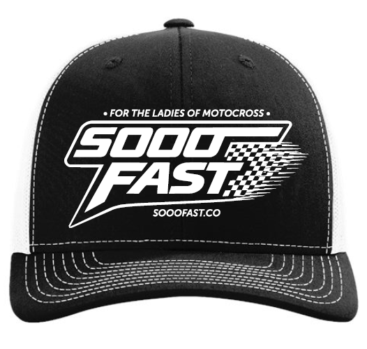 SOOO FAST WHITE STRETCHED CHECKERS TRUCKER HAT