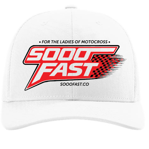 SOOO FAST RED STRETCHED CHECKERS TRUCKER HAT