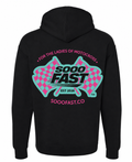 SOOO FAST PINK/TEAL BOLD CHECKERED FLAG HOODIE