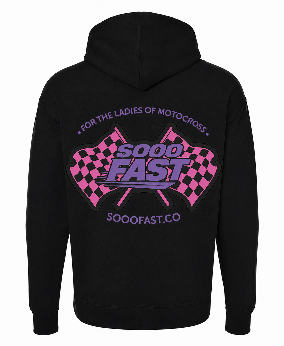SOOO FAST PINK/PURPLE BOLD CHECKERED FLAG HOODIE