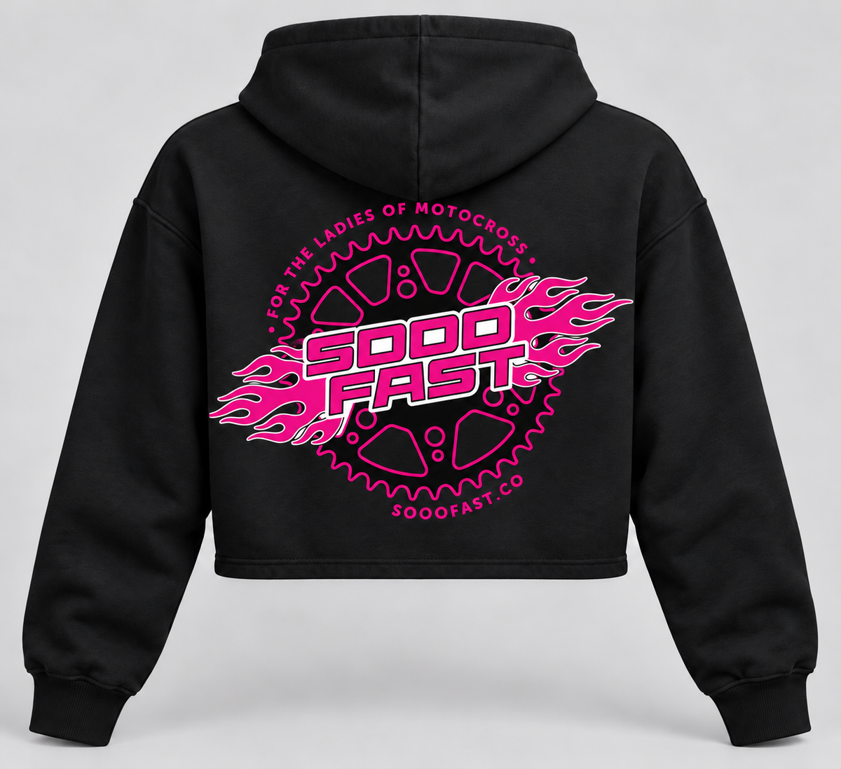 SOOO FAST SPROCKET LOGO CROP HOODY