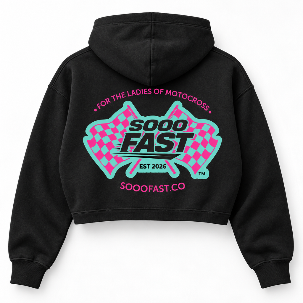 SOOO FAST NEON PUNCH CROP HOODY