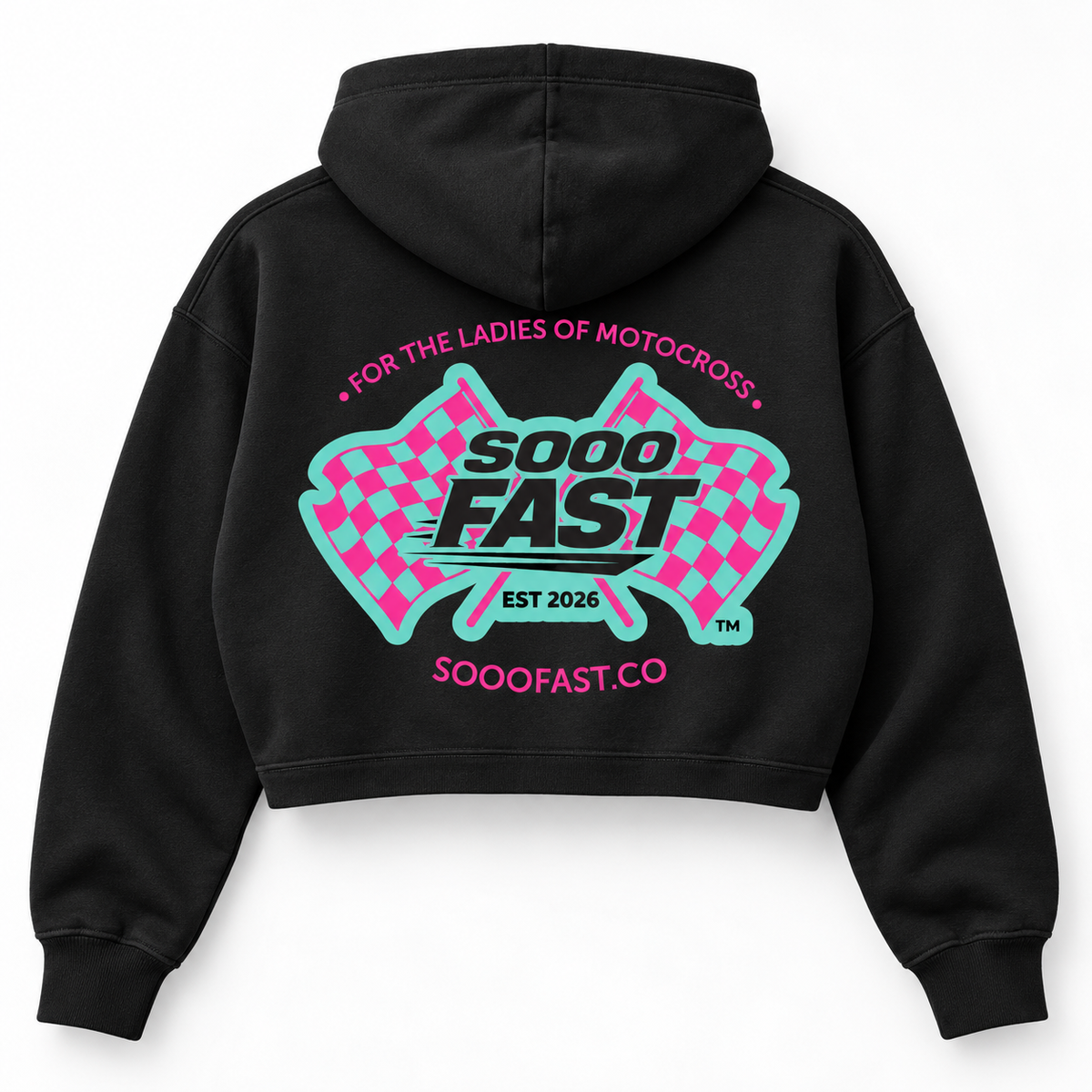 SOOO FAST NEON PUNCH CROP HOODY
