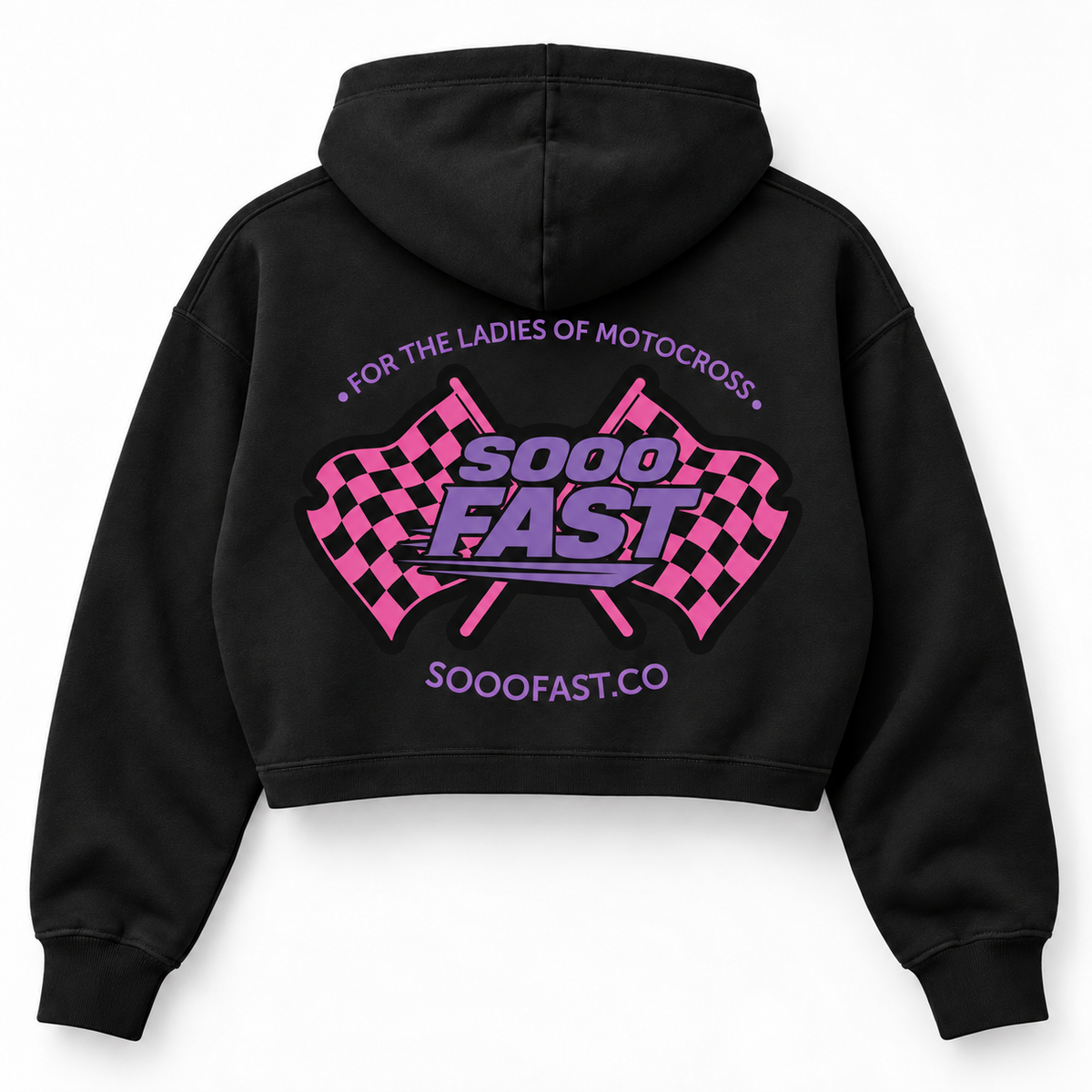 SOOO FAST PINK/PURPLE CROP HOODY