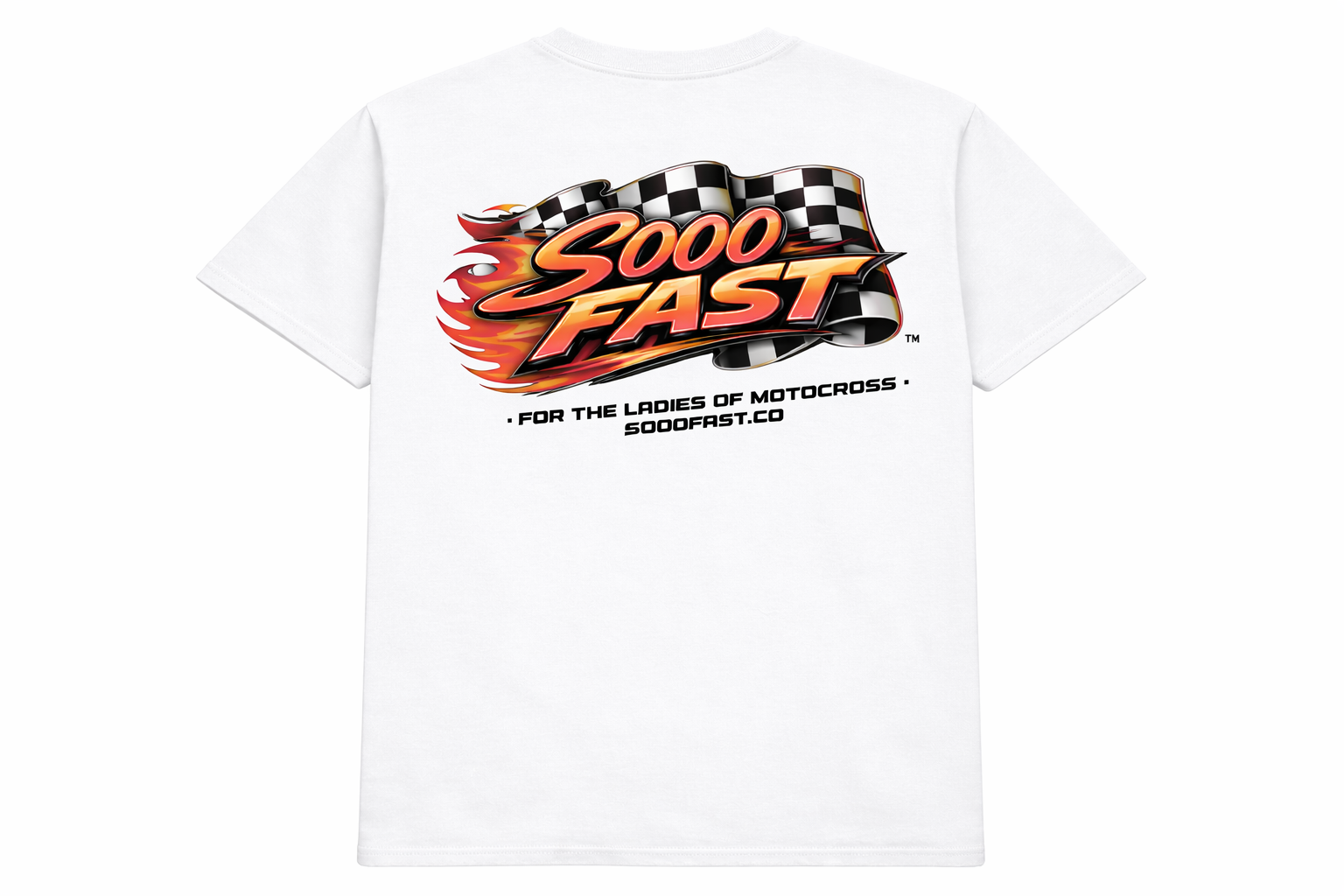 SOOO FAST TEE SHIRT CHECKERED FLAG FLAME RED ORANGE