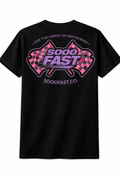 SOOO FAST BOLD CHECKER FLAG TEE SHIRT PINK PURPLE