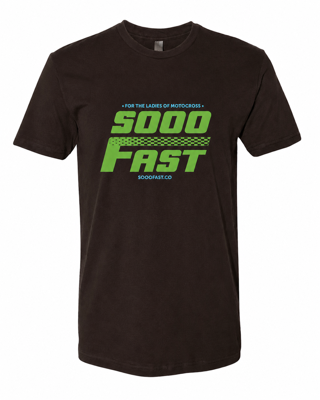 SOOO FAST FTLOM FADED CHECKERS LOGO BROWN TEE SHIRT