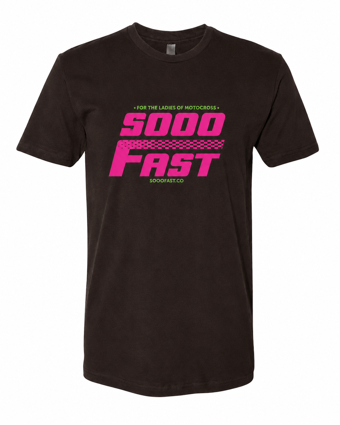 SOOO FAST FTLOM FADED CHECKERS LOGO BROWN TEE SHIRT