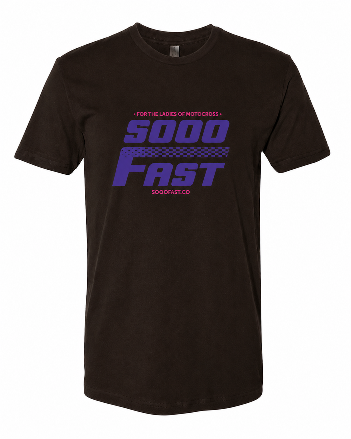 SOOO FAST FTLOM FADED CHECKERS LOGO BROWN TEE SHIRT