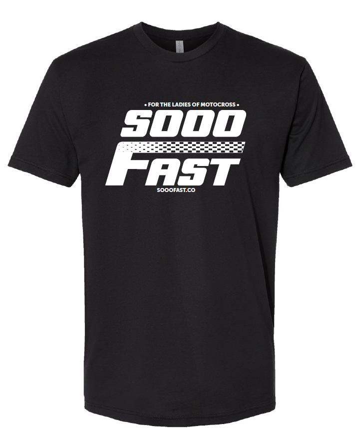SOOO FAST FTLOM FADED CHECKERS LOGO BLACK TEE SHIRT