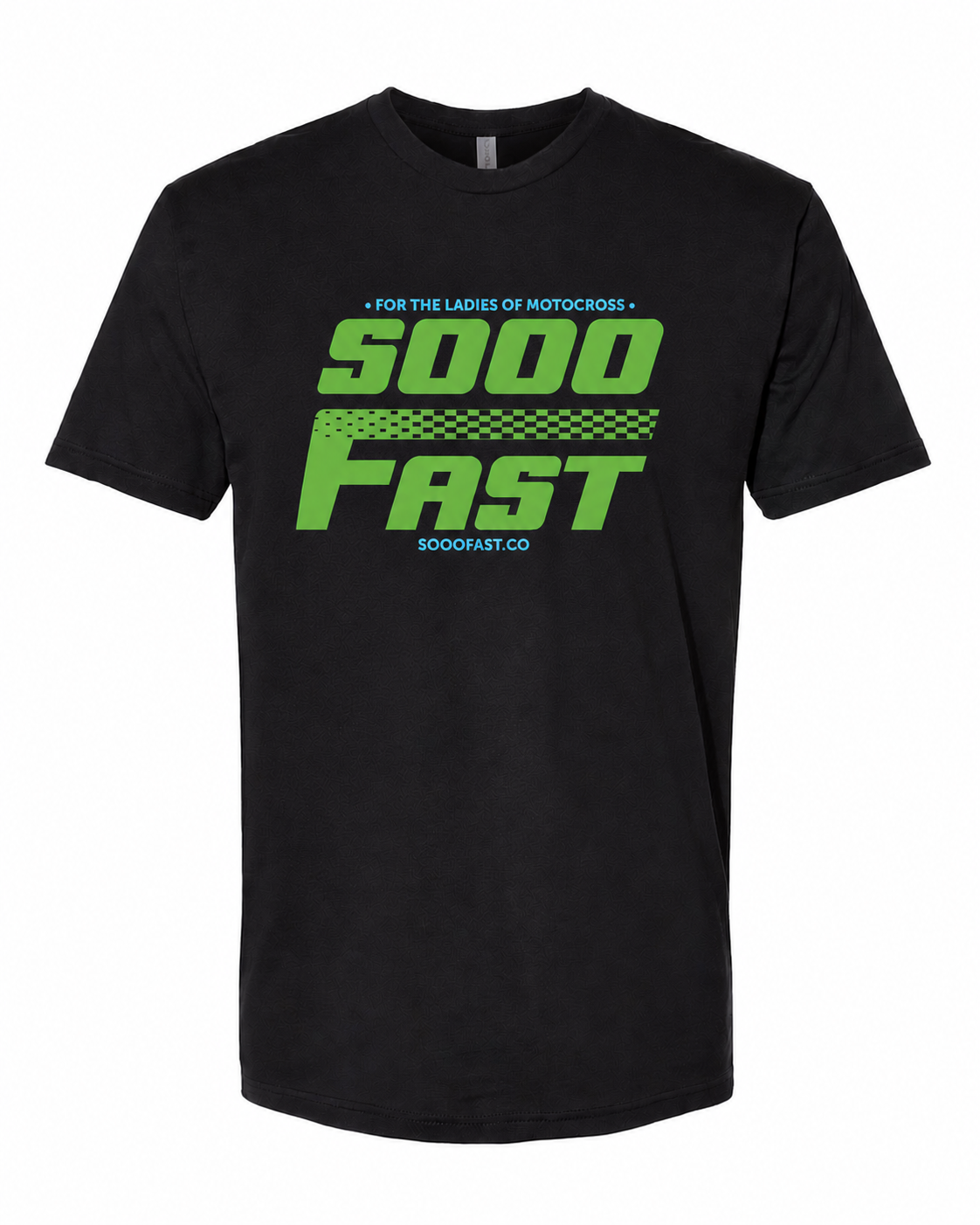 SOOO FAST FTLOM FADED CHECKERS LOGO BLACK TEE SHIRT
