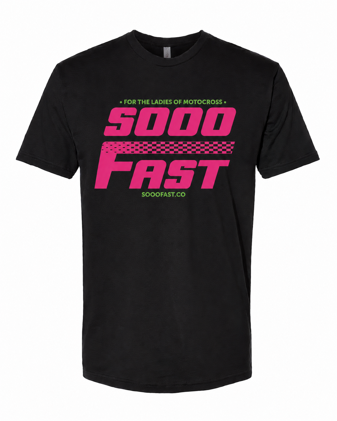 SOOO FAST FTLOM FADED CHECKERS LOGO BLACK TEE SHIRT