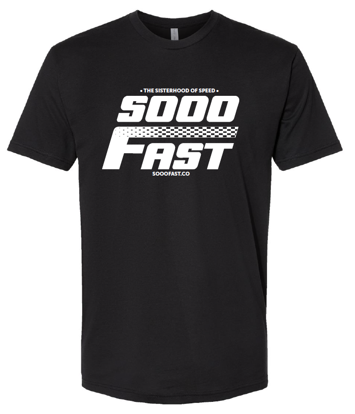SOOO FAST TSHOS FADED CHECKERS LOGO BLACK TEE SHIRT