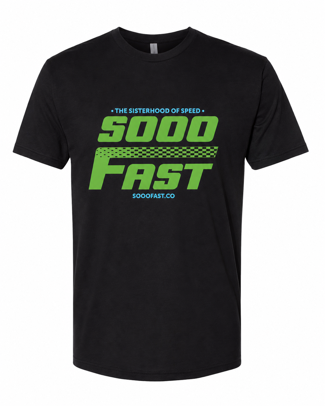 SOOO FAST TSHOS FADED CHECKERS LOGO BLACK TEE SHIRT