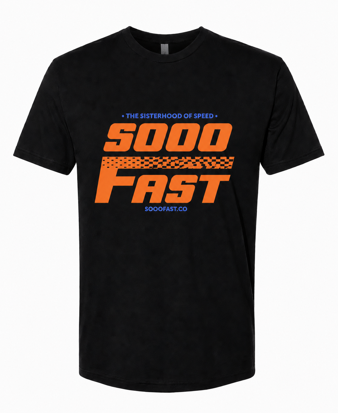 SOOO FAST TSHOS FADED CHECKERS LOGO BLACK TEE SHIRT