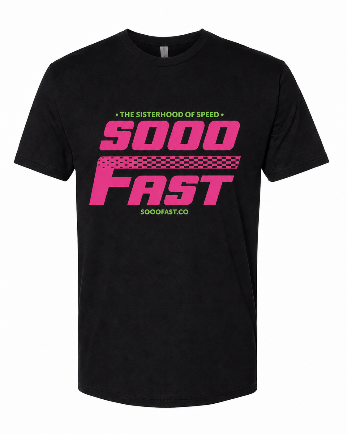 SOOO FAST TSHOS FADED CHECKERS LOGO BLACK TEE SHIRT