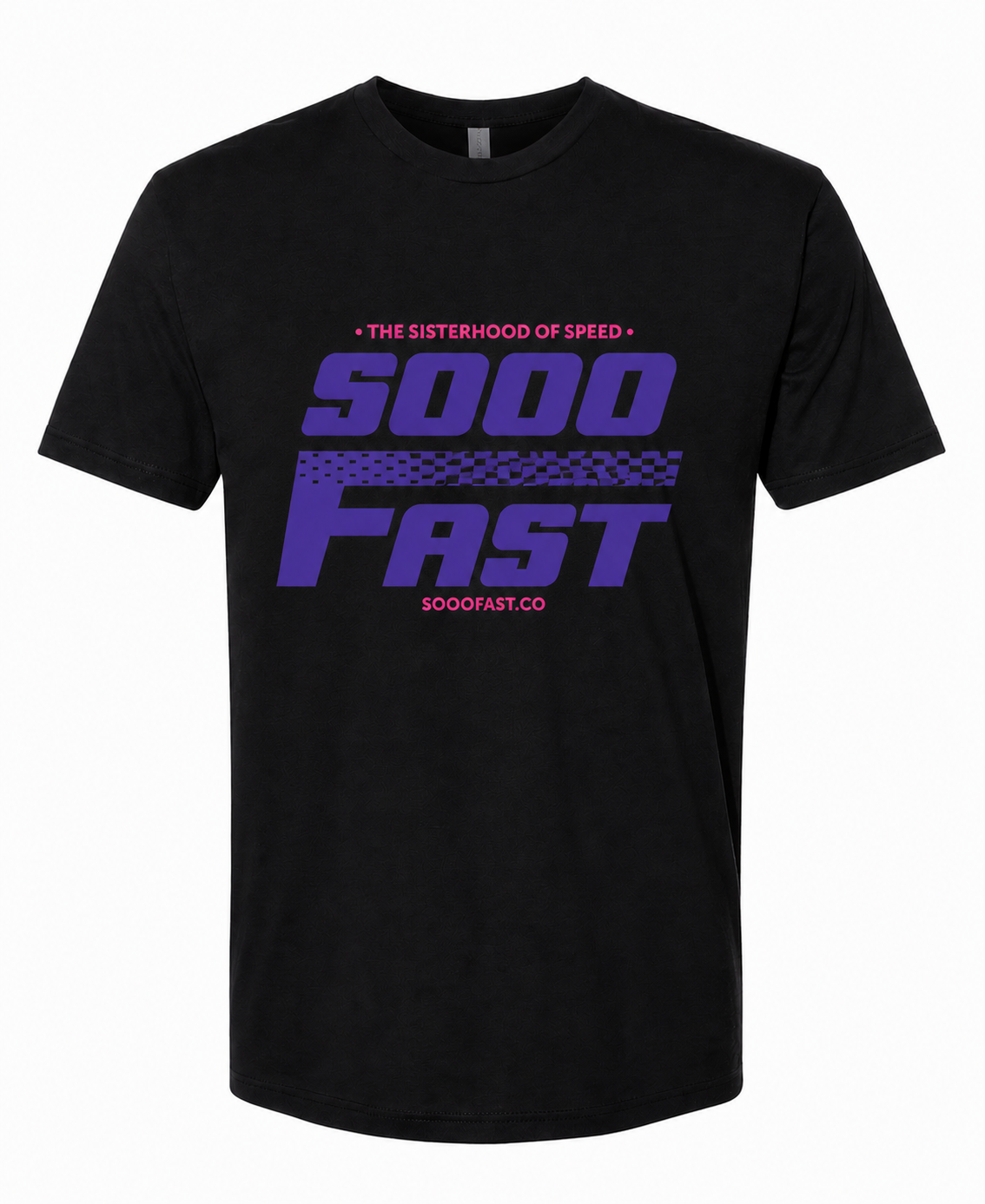 SOOO FAST TSHOS FADED CHECKERS LOGO BLACK TEE SHIRT