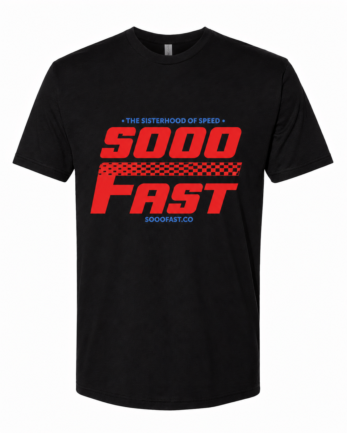SOOO FAST TSHOS FADED CHECKERS LOGO BLACK TEE SHIRT