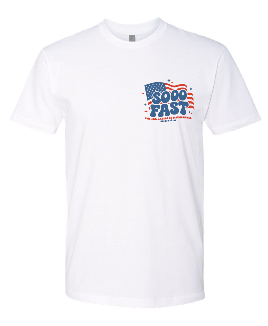 SOOO FAST RED WHITE & SOOO FAST TEE SHIRT!