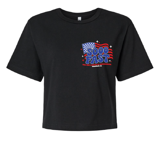 SOOO FAST RED WHITE & SOOO FAST CROP TOP TEE!