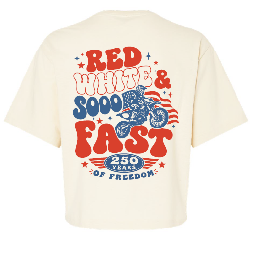 SOOO FAST RED WHITE & SOOO FAST CROP TOP TEE!