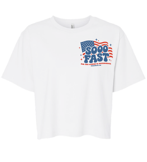 SOOO FAST RED WHITE & SOOO FAST CROP TOP TEE!