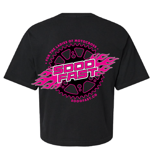 SOOO FAST SPROCKET LOGO CROP TOP TEE SHIRT