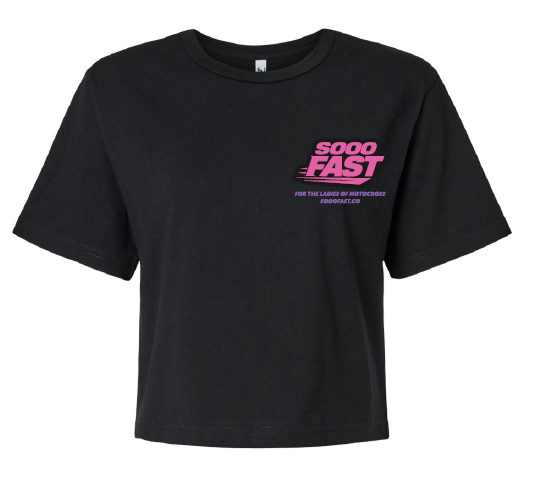 SOOO FAST PURPLE PINK CROP TOP TEE SHIRT