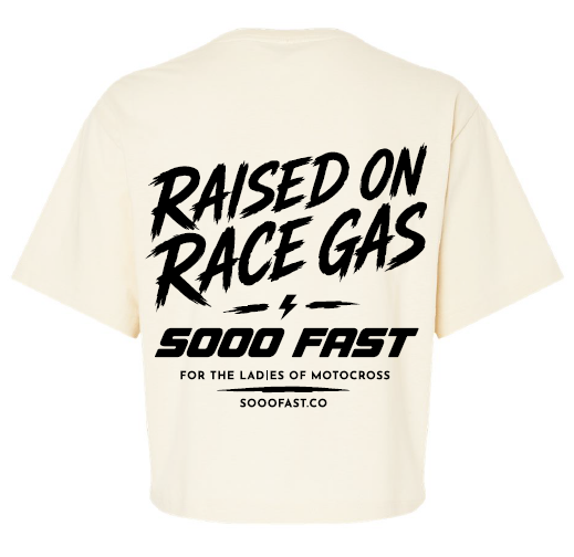 SOOO FAST RASIED ON RACE GAS CROP TOP TEE SHIRT