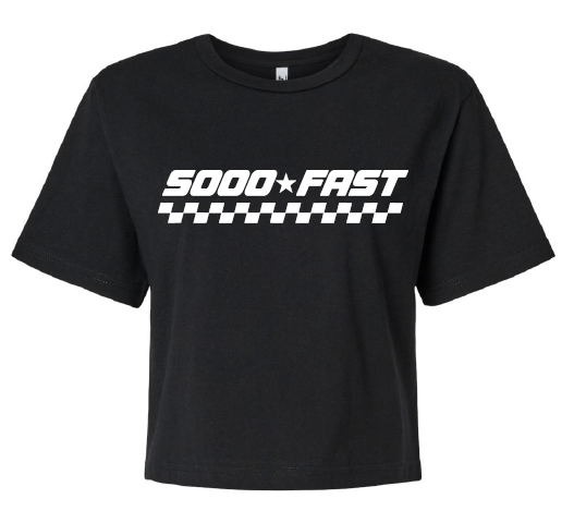 SOOO FAST LEAVE 'EM CROP TOP TEE SHIRT