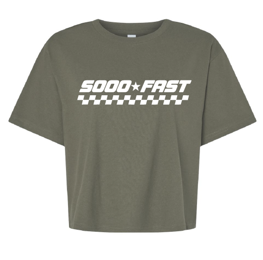 SOOO FAST LEAVE 'EM CROP TOP TEE SHIRT